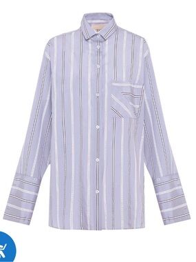 THEO The Label Euanthe Boyfriend Stripe Shirt M
